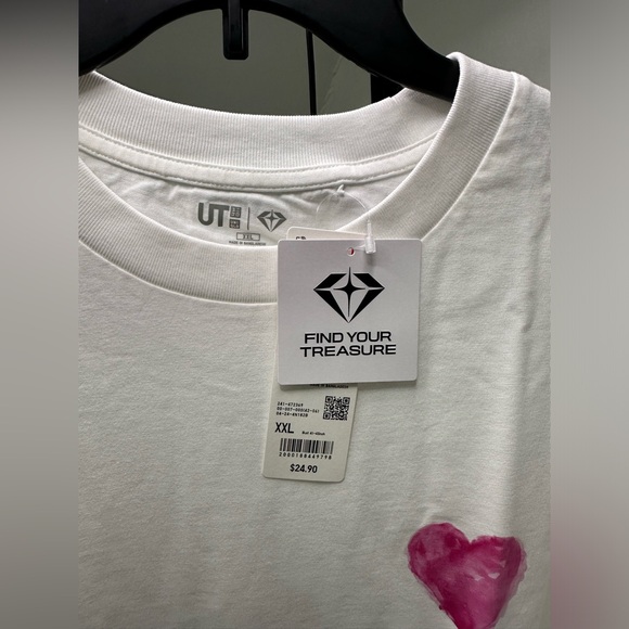 Uniqlo White Find Your Treasure - I Love You - Short-Sleeve T-Shirt (K-pop) - Picture 9 of 10